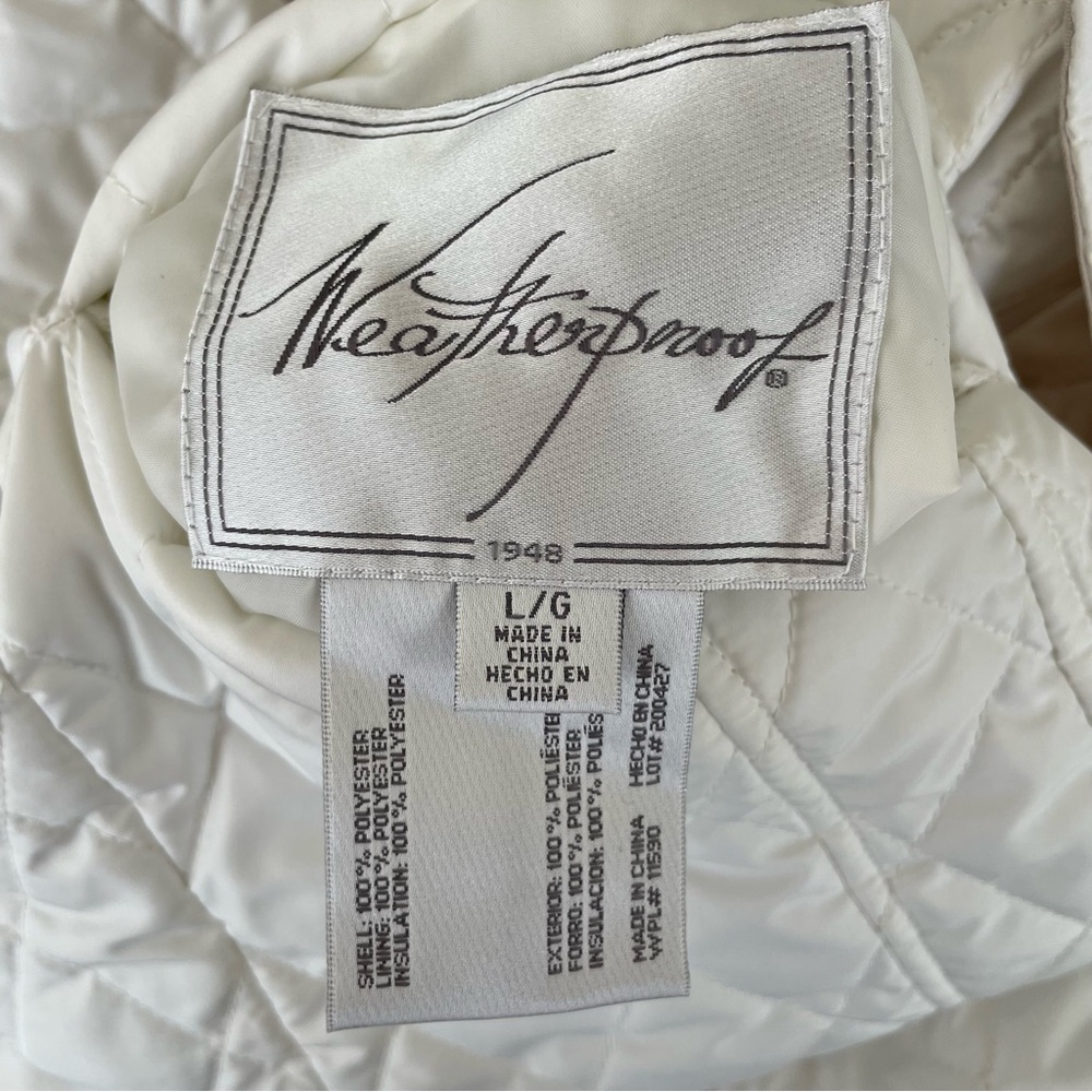 Weatherproof Quilted Reversible Water Resistant Puffer Jacket White and Beige L - Picture 12 of 16